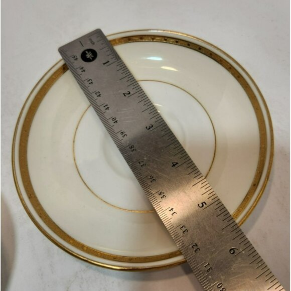 Antique Mintons England Footed Cup & Saucer H3251 Gold Encrusted Band Cream Rim - Picture 15 of 16